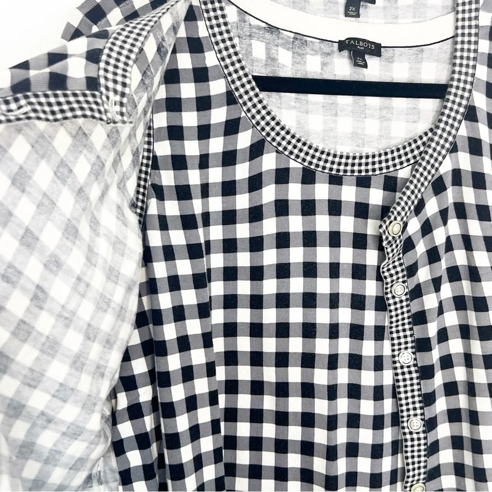 Talbots Gingham Cardigan Sweater Set - Picture 4 of 10